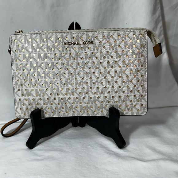 Michael Kors Clutch Pouch Metallic Laser Cutout